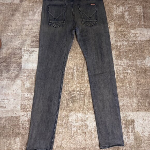 Hudson Jeans Barrow Skinny Button-fly Stretch Denim Grey Overdyed Blue Jeans, 34 - Picture 3 of 6